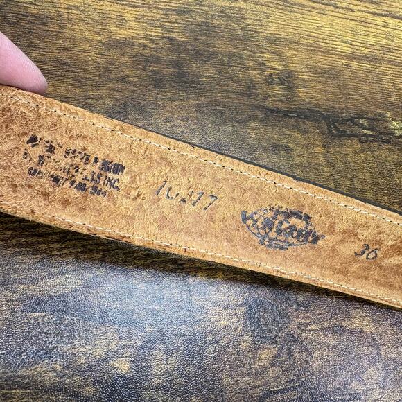 Wright Vintage Tooled Leather Gun Belt Size 36 Concealed Carry Brown Western - Picture 8 of 13